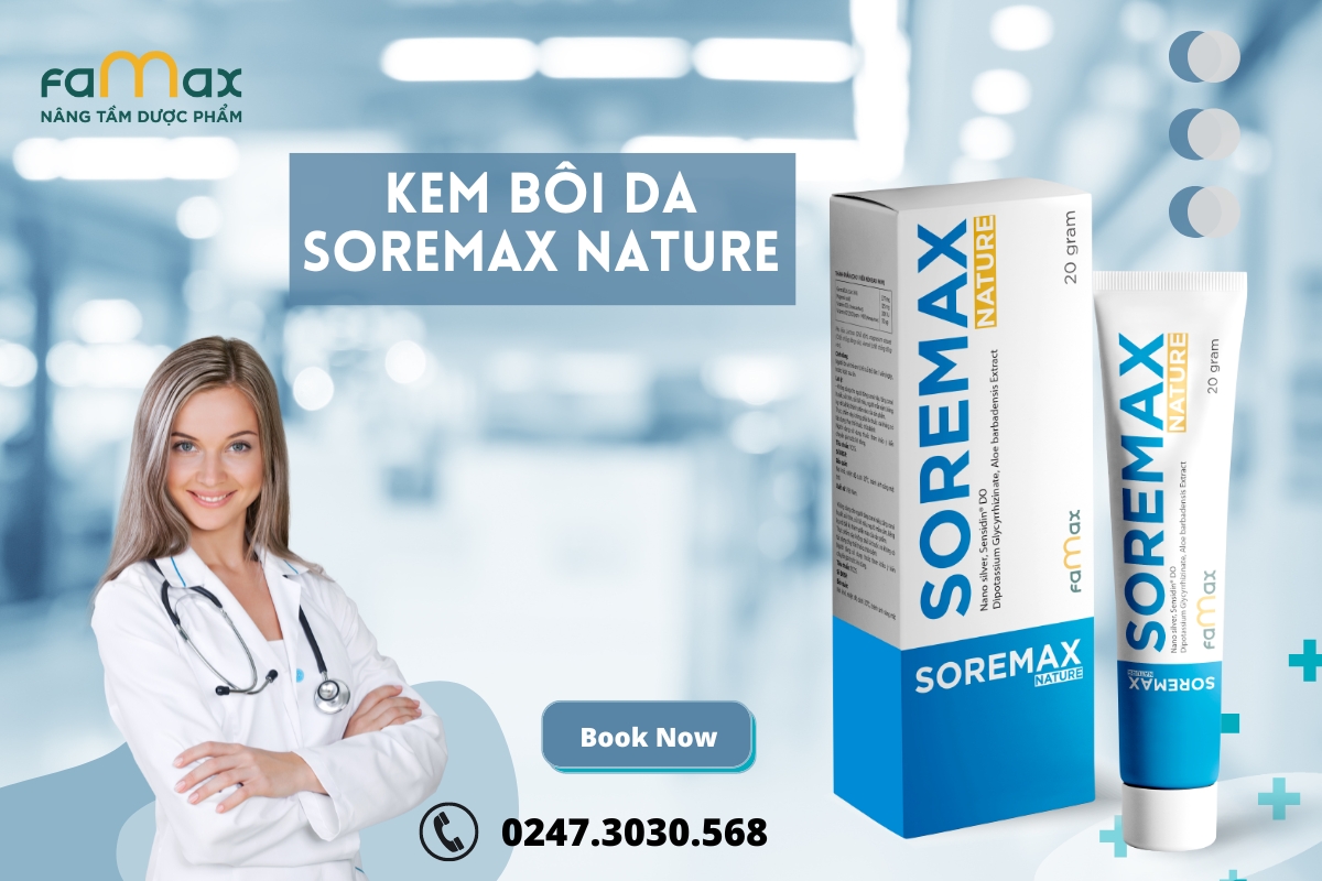 Kem bôi da Soremax - Kem bôi thế hệ mới chống tình trạng do đỏ và viêm nhiễm.
