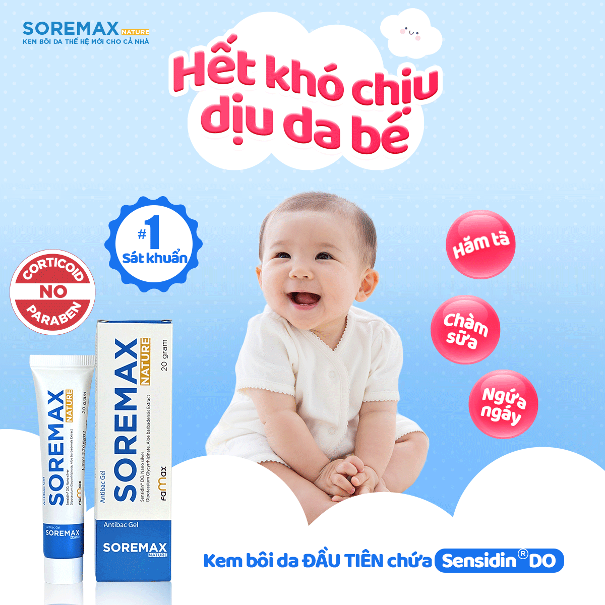 Kem chàm sữa Soremax an toàn lành tính với trẻ nhỏ