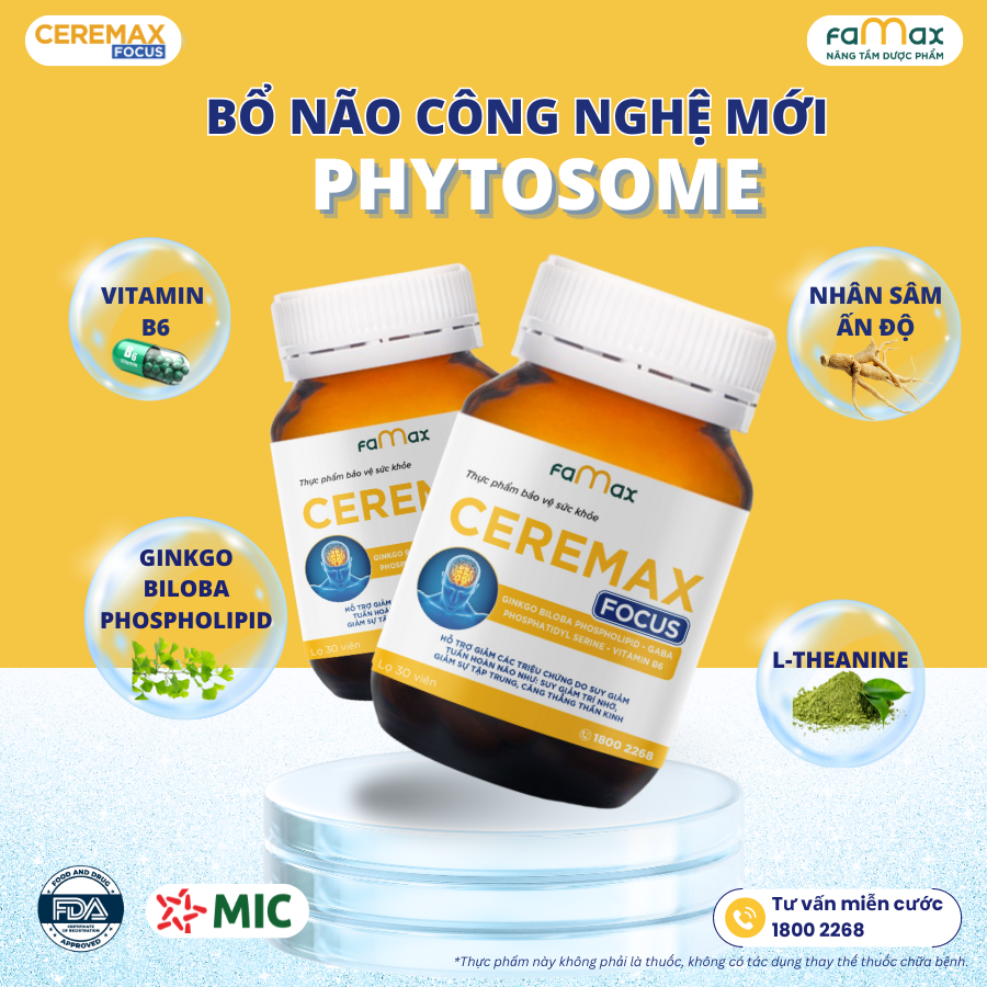 Ceremax Focus Ket Hop Cac Thanh Phan Thao Duoc Chat Luong Cao Nhu Nhan Sam An Do Ginkgo Biloba Phospholipid Gaba