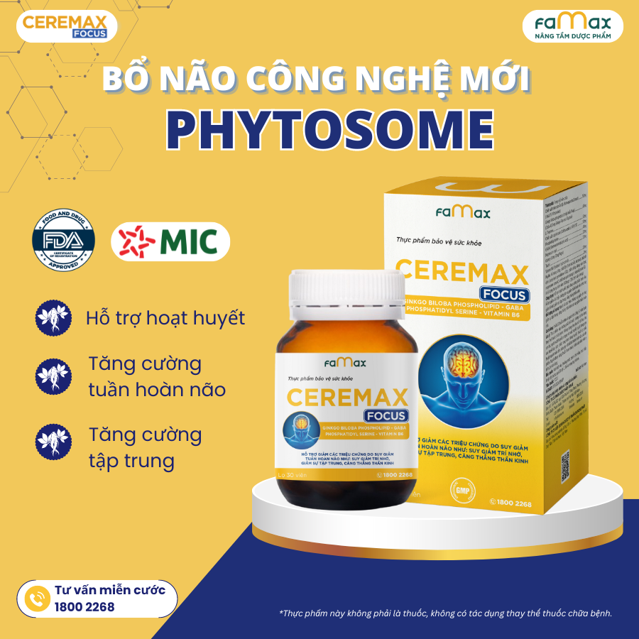 Ceremax Focus La Bo Nao Ung Dung Cong Nghe Mơi Phytosome Doc Quyen Nhap Khau Tu Phap