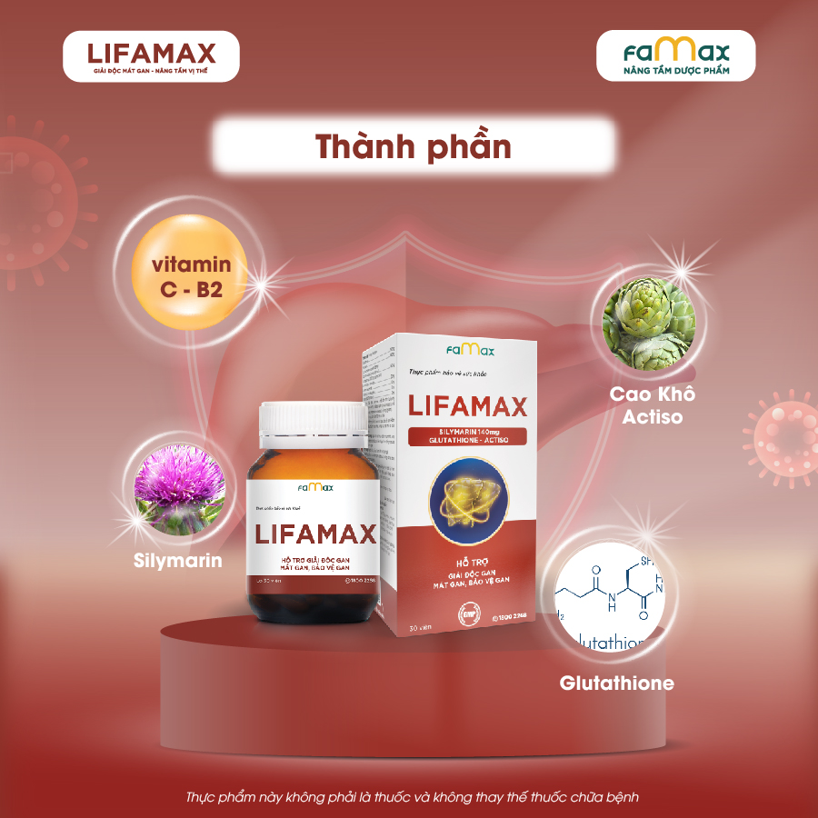 Lifamax Chua Bo Doi Thanh Phan Ho Tro Giai Doc Gan Glutathione Va Silymarin Co Ham Luong Cao