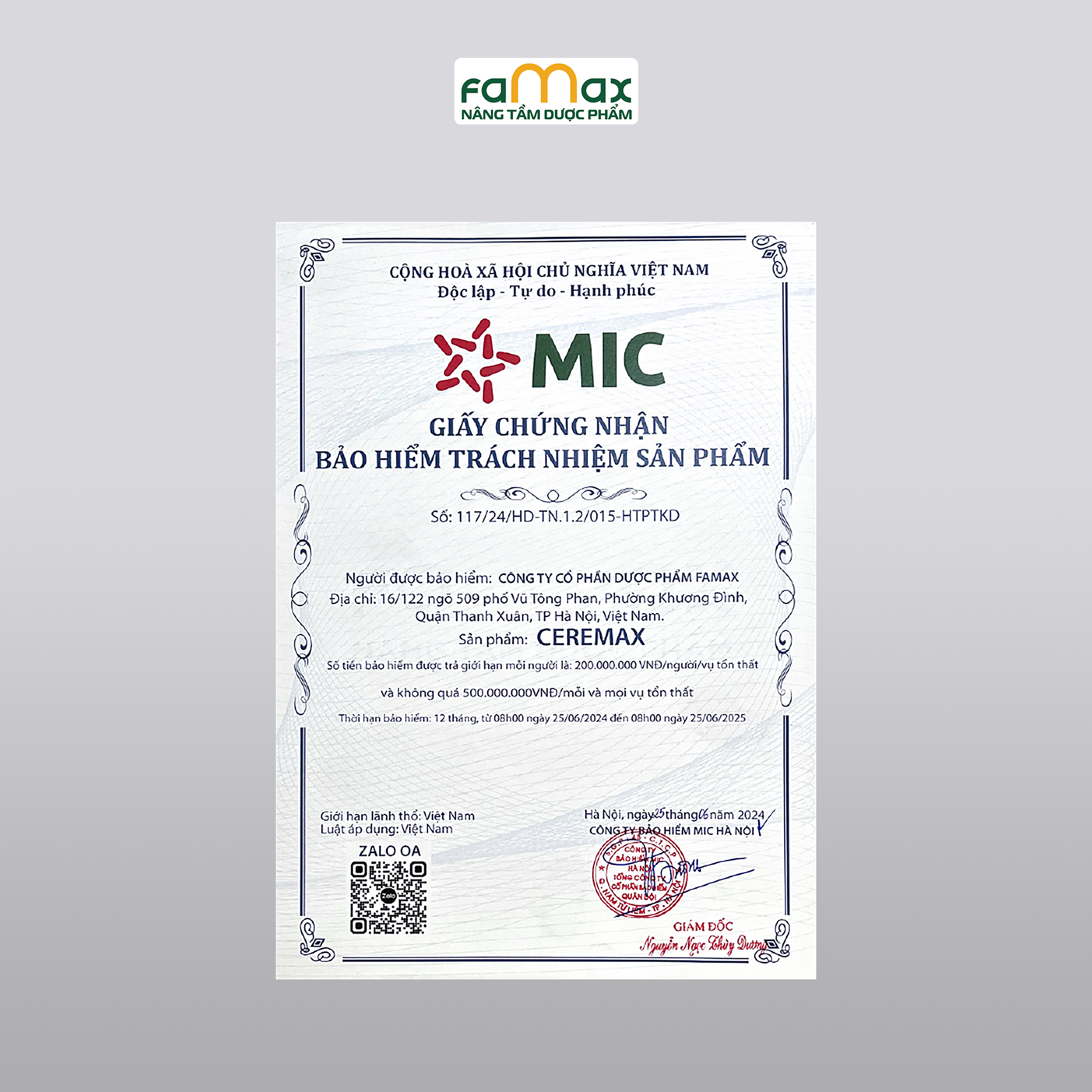 THỰC PHẨM BẢO VỆ SỨC KHỎE CEREMAX 365
