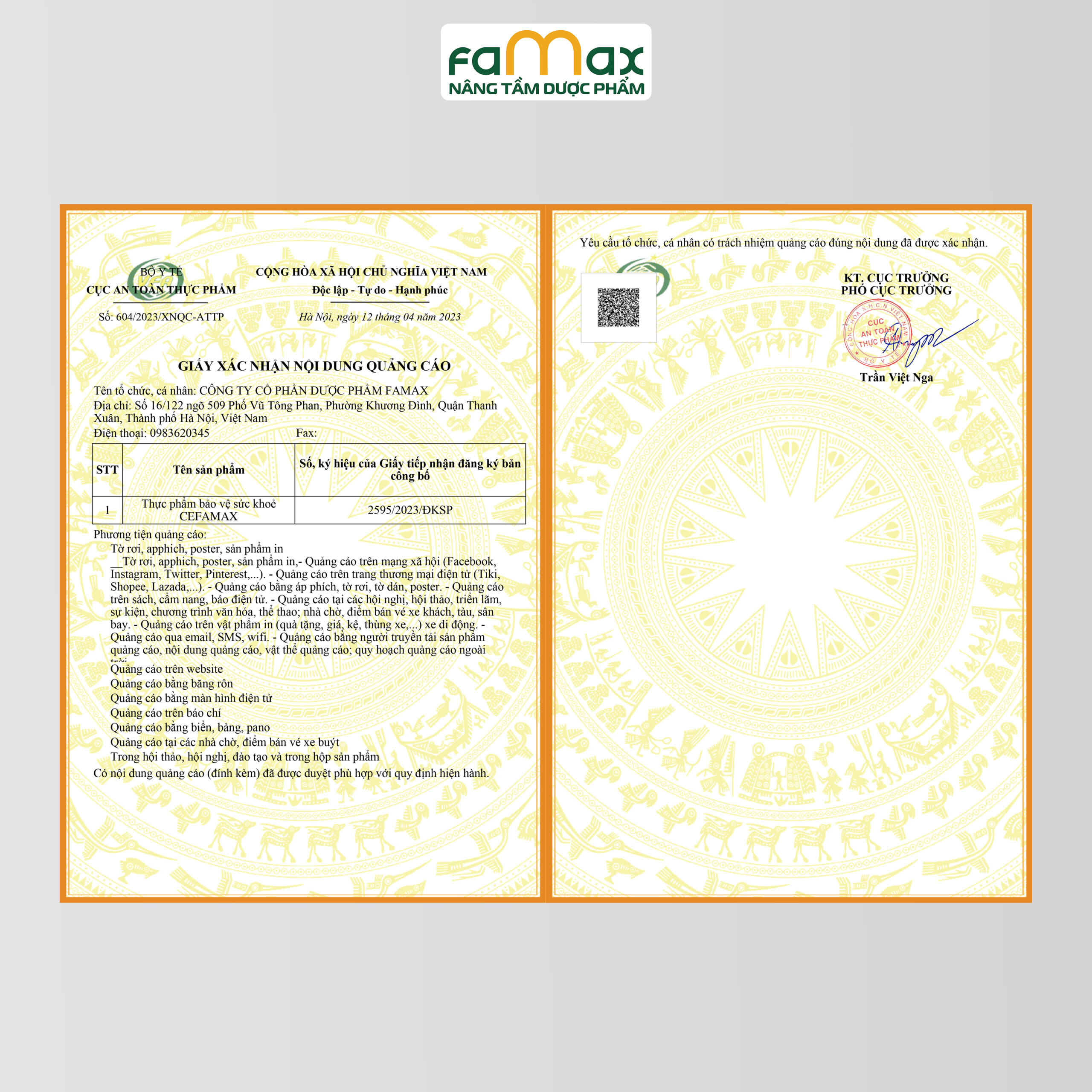 THỰC PHẨM BẢO VỆ SỨC KHỎE CEFAMAX