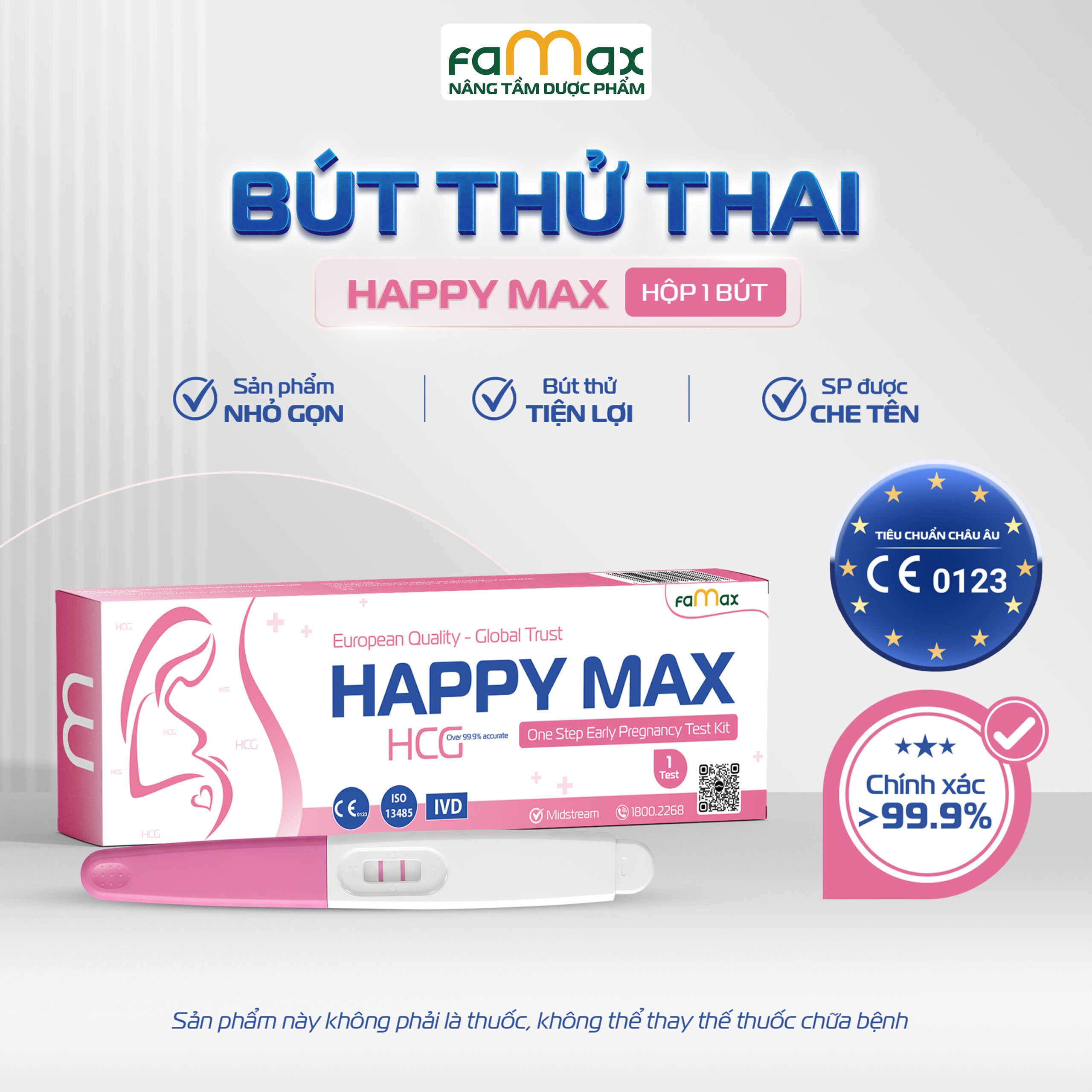BỘ KIT THỬ THAI HCG HAPPY MAX