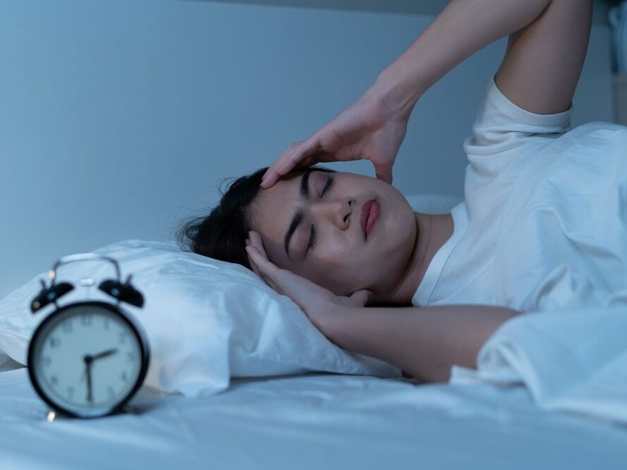 Close Up,young,asian,woman,have,insomnia,on,the,bed